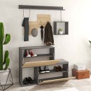 Έπιπλο εισόδου - παπουτσοθήκη Holdon Megapap sapphire oak/ανθρακί 120x36,5x87,5εκ.