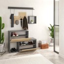 Έπιπλο εισόδου - παπουτσοθήκη Holdon Megapap sapphire oak/ανθρακί 120x36,5x87,5εκ.