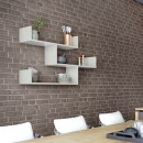 Ραφιέρα τοίχου Tibet Megapap χρώμα λευκό 119x22x66εκ.