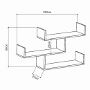 Ραφιέρα τοίχου Tibet Megapap χρώμα λευκό 119x22x66εκ.