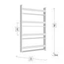 Επιτοίχια βιβλιοθήκη - ραφιέρα Montessori Megapap από μελαμίνη χρώμα λευκό 70x10x120εκ.