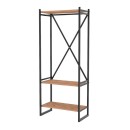 Έπιπλο εισόδου - Κρεμάστρα Zula Megapap μεταλλική - μελαμίνης χρώμα μαύρο - pine oak 66x30x160εκ.