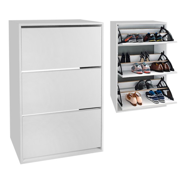 Παπουτσοθήκη μελαμίνης Nave Megapap 18 ζευγών χρώμα λευκό 73,6x24x110εκ.