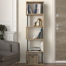 Βιβλιοθήκη Alvina Megapap χρώμα sapphire oak - ανθρακί 45x19,6x158,8εκ.