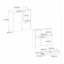 Γραφείο υποδοχής - reception Navita Megapap με LED χρώμα sepet oak - ανθρακί 113,6x42x111,8εκ.