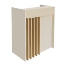 Γραφείο υποδοχής - reception Karibu Megapap με LED χρώμα sandstone - sepet oak 90x40x100εκ.