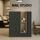 Γραφείο υποδοχής - reception Bonveno Megapap χρώμα ανθρακί - sepet oak 90x43,2x110εκ.