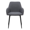 Πολυθρόνα τραπεζαρίας Monica Megapap γκρι ύφασμα - μεταλλικό μαύρο πόδι 54x57x84εκ.