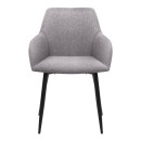 Πολυθρόνα τραπεζαρίας Monica Megapap μπεζ ύφασμα - μεταλλικό μαύρο πόδι 54x57x84εκ.