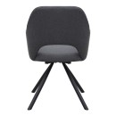 Πολυθρόνα τραπεζαρίας Gabriel Megapap γκρι ύφασμα - μεταλλικό μαύρο πόδι 58x60x85εκ.