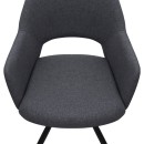 Πολυθρόνα τραπεζαρίας Gabriel Megapap γκρι ύφασμα - μεταλλικό μαύρο πόδι 58x60x85εκ.