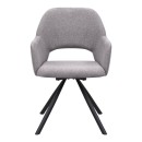 Πολυθρόνα τραπεζαρίας Gabriel Megapap μπεζ ύφασμα - μεταλλικό μαύρο πόδι 58x60x85εκ.