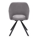 Πολυθρόνα τραπεζαρίας Gabriel Megapap μπεζ ύφασμα - μεταλλικό μαύρο πόδι 58x60x85εκ.