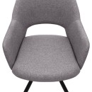 Πολυθρόνα τραπεζαρίας Gabriel Megapap μπεζ ύφασμα - μεταλλικό μαύρο πόδι 58x60x85εκ.