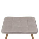 Πολυθρόνα - Μπερζέρα με υποπόδιο Lily Megapap μπεζ βελούδο - μεταλλικό πόδι χρώμα φυσικό 70x62x98εκ.