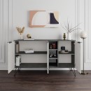 Μπουφές μελαμίνης Clara Megapap χρώμα γκρι ρετρό - λευκό αντικέ 142x35,6x83εκ.