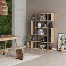 Βιβλιοθήκη μελαμίνης Mito Megapap χρώμα φυσικό οξιάς - ανθρακί 108x25x161εκ.