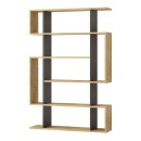 Βιβλιοθήκη μελαμίνης Mito Megapap χρώμα φυσικό οξιάς - ανθρακί 108x25x161εκ.