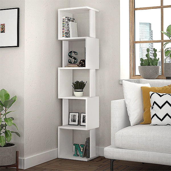 Βιβλιοθήκη Piri Megapap από μελαμίνη χρώμα λευκό 35x30x161εκ.