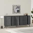 Μπουφές μελαμίνης Dune Megapap χρώμα ανθρακί 184x35x77,4εκ.