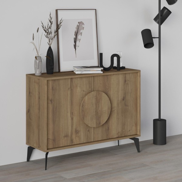 Μπουφές μελαμίνης Gora Megapap χρώμα ανοιχτό καφέ 110x35,6x82εκ.