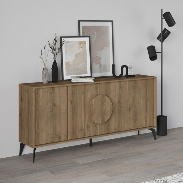 Μπουφές μελαμίνης Gora Megapap χρώμα ανοιχτό καφέ 180x35,6x82εκ.