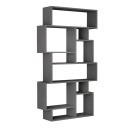Βιβλιοθήκη μελαμίνης Karmato Megapap χρώμα ανθρακί 96x25,5x168,5εκ.