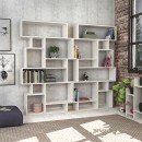 Βιβλιοθήκη μελαμίνης Karmato Megapap χρώμα λευκό 96x25,5x168,5εκ.