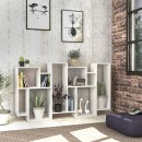 Βιβλιοθήκη μελαμίνης Karmato Megapap χρώμα λευκό 96x25,5x168,5εκ.