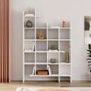 Βιβλιοθήκη μελαμίνης Manco Megapap χρώμα λευκό 122x25,5x188εκ.