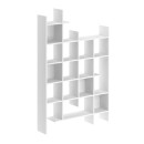 Βιβλιοθήκη μελαμίνης Manco Megapap χρώμα λευκό 122x25,5x188εκ.