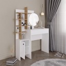 Τουαλέτα με καθρέπτη Mup Megapap χρώμα λευκό - sapphire oak 105x35x151εκ.