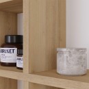 Τουαλέτα με καθρέπτη Mup Megapap χρώμα λευκό - sapphire oak 105x35x151εκ.