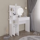 Τουαλέτα με καθρέπτη Mup Megapap από μελαμίνη χρώμα λευκό 105x35x151εκ.