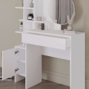 Τουαλέτα με καθρέπτη Mup Megapap από μελαμίνη χρώμα λευκό 105x35x151εκ.