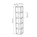 Βιβλιοθήκη γωνιακή Piano Megapap από μελαμίνη χρώμα λευκό 31,4x31,4x158,9εκ.