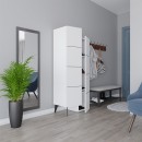 Ντουλάπι κουζίνας/μπάνιου - Παπουτσοθήκη Stair Megapap μελαμίνης χρώμα λευκό 62,2x37,4x156εκ.