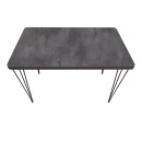 Τραπέζι Roger Megapap Mdf - μεταλλικό χρώμα σκούρο γκρι σκυροδέματος 120x70x75εκ.
