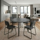 Τραπέζι Zeno Megapap χρώμα σκούρο γκρι σκυροδέματος Ø110x73,5εκ.