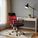 Καρέκλα γραφείου Franco Megapap με ύφασμα Mesh χρώμα κόκκινο - μαύρο 59x57x95/105εκ.