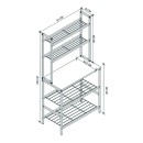 Έπιπλο κουζίνας Mulligan Megapap μεταλλικό - μελαμίνης χρώμα μαύρο - pine oak 81x40,5x160εκ.