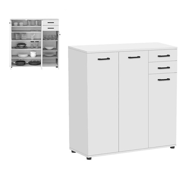 Παπουτσοθήκη - ντουλάπι Polly Megapap από μελαμίνη χρώμα λευκό 108x35x108εκ.