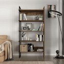 Βιβλιοθήκη μελαμίνης Cecilia Megapap χρώμα καπνιστή καρυδιά 91,8x34,8x180εκ.