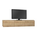 Έπιπλο τηλεόρασης επιτοίχιο Damla Megapap με LED χρώμα sapphire oak 180x29,5x29,5εκ.