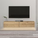 Έπιπλο τηλεόρασης επιτοίχιο Aristo Megapap με LED χρώμα sapphire oak 135x31,6x25εκ.