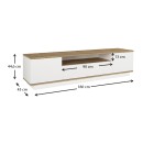 Έπιπλο τηλεόρασης Fedya Megapap χρώμα λευκό - sapphire oak 180x45x44,6εκ.