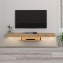 Έπιπλο τηλεόρασης επιτοίχιο Albares Megapap με LED χρώμα sapphire oak 150x29,6x22εκ.