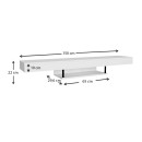 Έπιπλο τηλεόρασης επιτοίχιο Albares Megapap με LED χρώμα λευκό 150x29,6x22εκ.