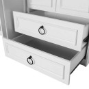 Ντουλάπα ρούχων Hampton Megapap τετράφυλλη με συρτάρια χρώμα λευκό 140x52x185εκ.