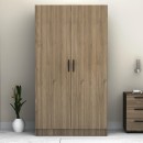 Ντουλάπα ρούχων Victoria Megapap δίφυλλη χρώμα καρυδί 100x60x181εκ.